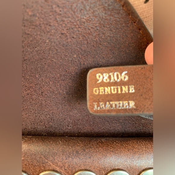 Brown and Silver Leather Studded Crossbody Bag - Picture 4 of 11